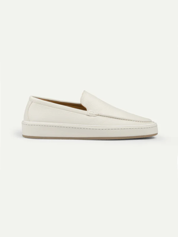 Ivory Leather Promenade Loafers