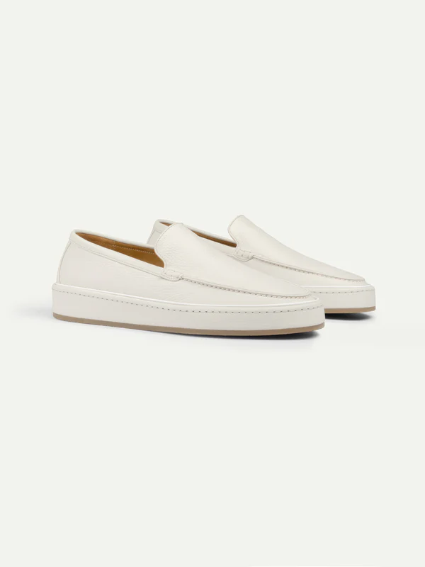 Ivory Leather Promenade Loafers