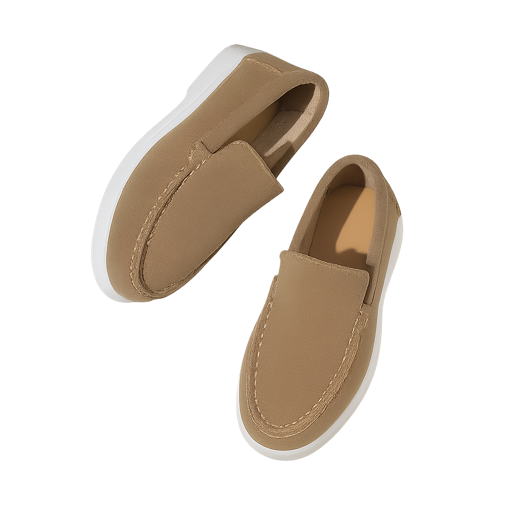 Caramel Suede Junior Loafers - Kids
