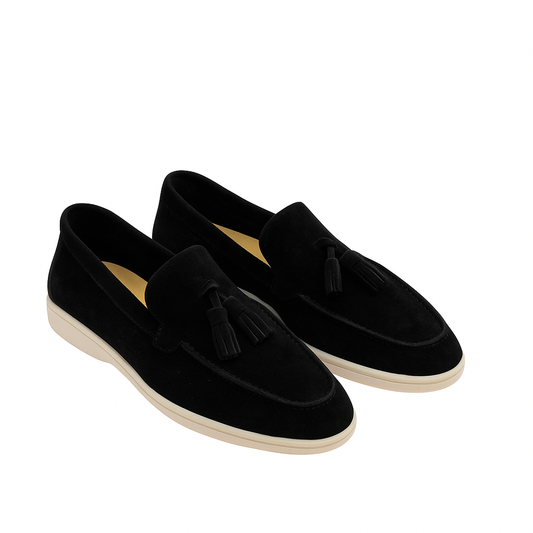 Noir Suede Tassel Loafers - Dames