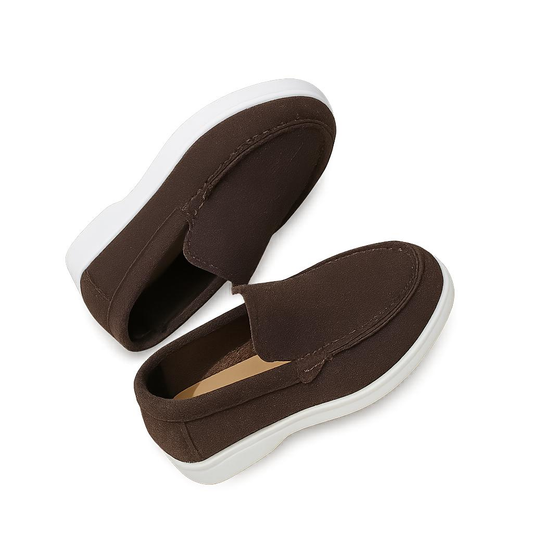 Chocolate Suede Junior Loafers - Kids