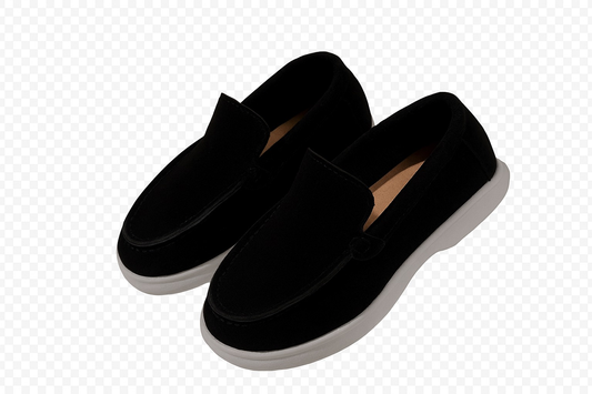 Noir Suede Junior Loafers - Kids