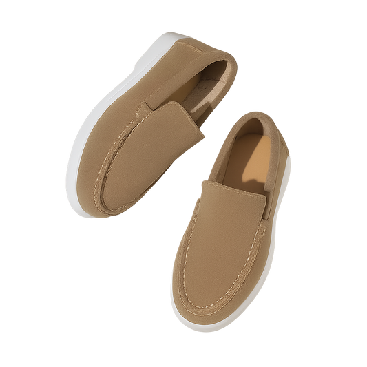 Caramel Suede Junior Loafers - Kids